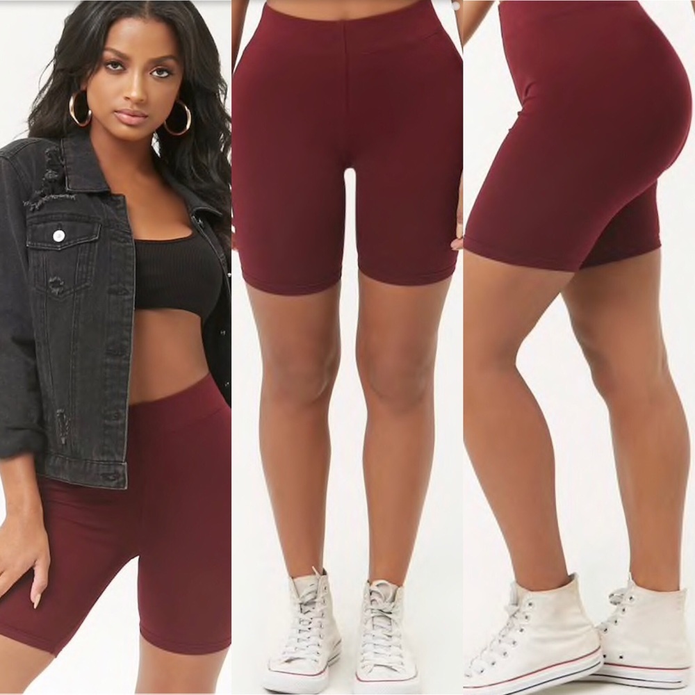 Burgundy biker shorts (never been worn )